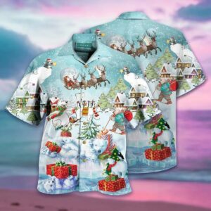 Bear Aloha Christmas Hawaii Shirt