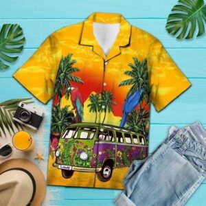 Hippie Bus 1950’s Vintage Hawaiian Shirt