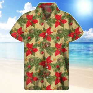 Poinsettia Vintage Red Hawaiian Shirt