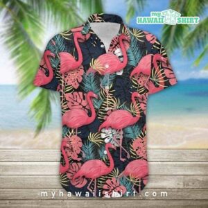 Beach Shirt Pink Flamingo Hawaiian Shirt
