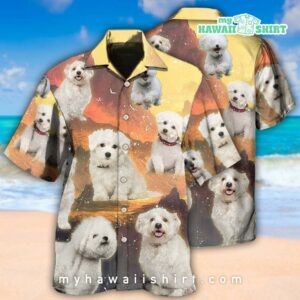 Bichon Frise Dog Lovely Sunset Hawaiian Shirt