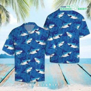Blue Shark Summer Vibe Tropical Hawaiian Shirt