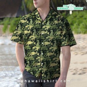 Camouflage Dinosaur Green Hawaiian Shirt