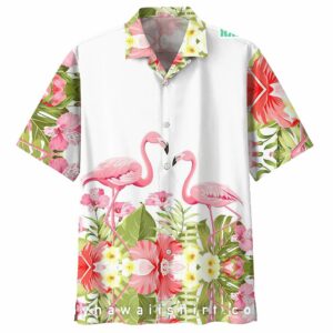 Couple Flamingo Tropical Flower Hawaiian Shirt
