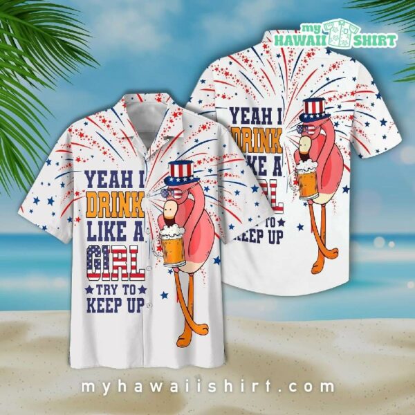 Flamingo And Beer Hawaiian Shirt
