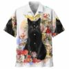 Flower Cat Hawaiian Shirt Kid